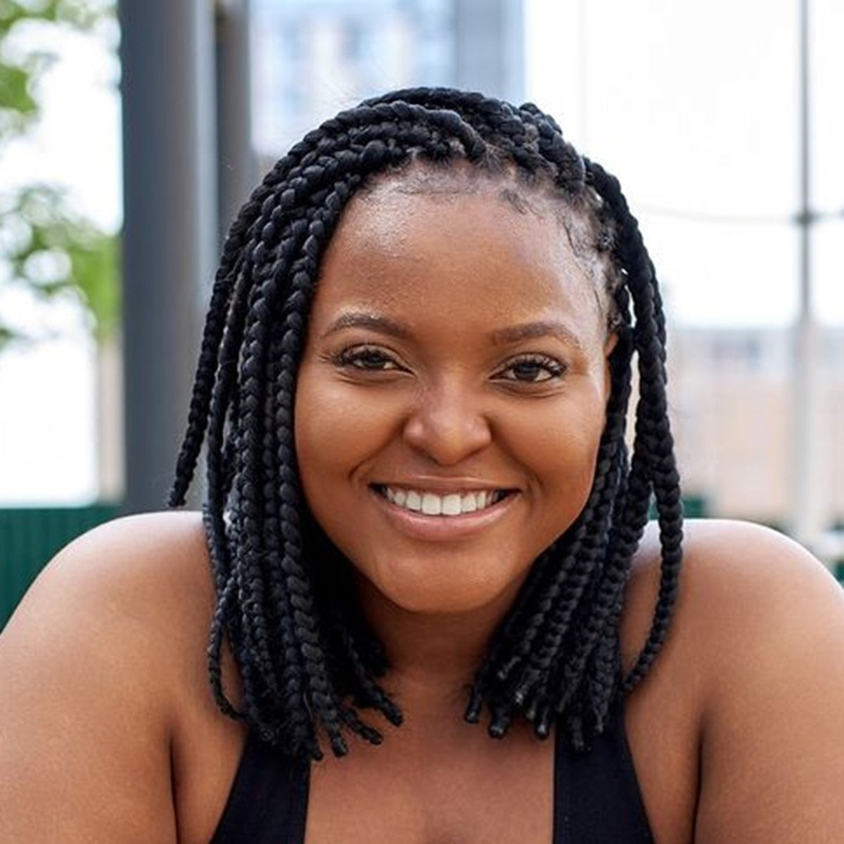 Shoulder-Length Box Braids Shoulder-Length Box Braids — Hairstyles for Chubby Faces