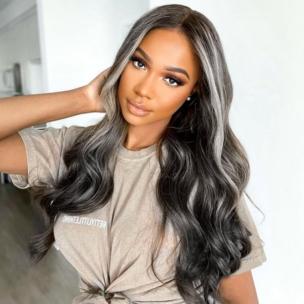 Black Base With Silver Highlights Visual Idea Black Base With Silver Highlights Visual Idea — Silver Highlights on Black Hair