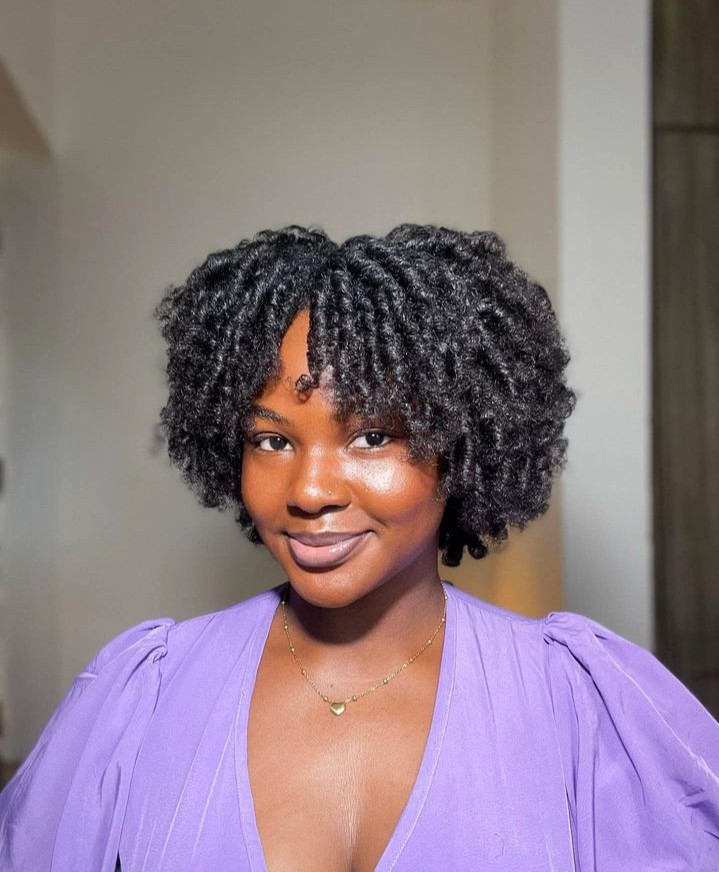 Short Hair Finger Coils With Bangs