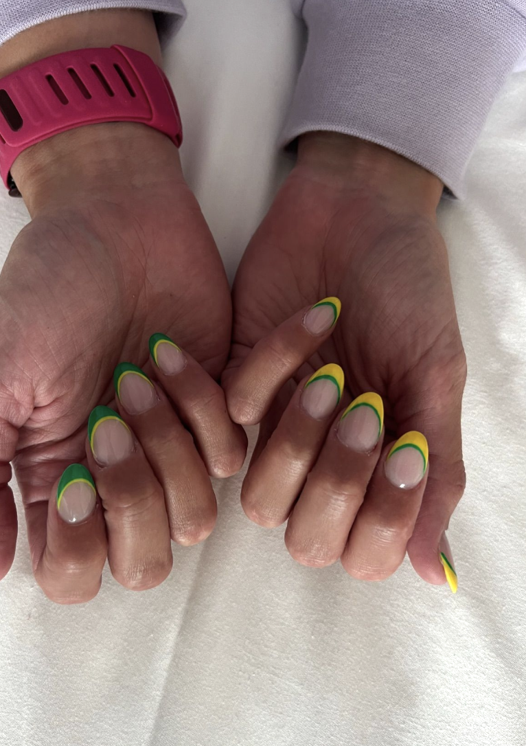 Short Square Olympic Glitter Nails Short Square Olympic Glitter Nails — Gymnastics Nails