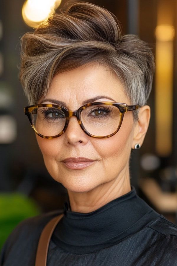 Sleek Salt and Pepper Pixie Sleek Salt and Pepper Pixie — Pixie Cut for Women Over 60