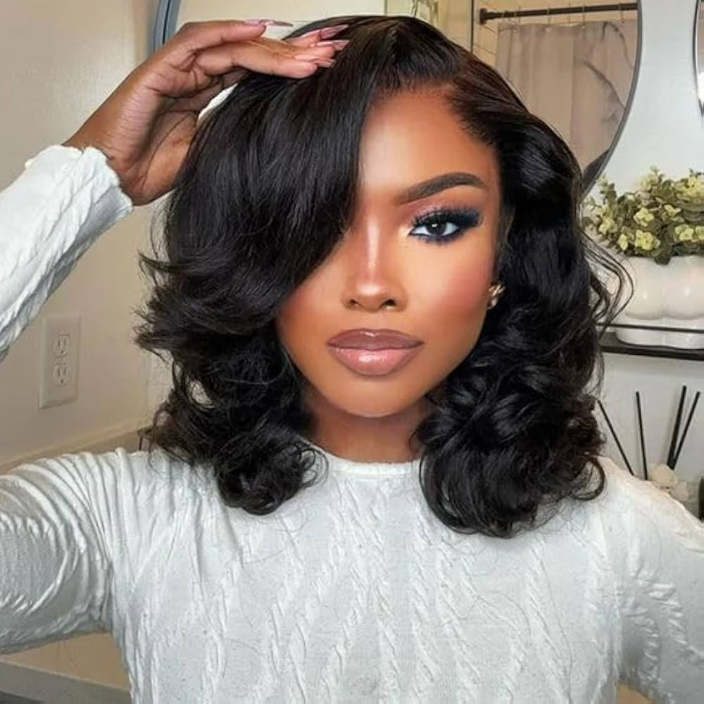 Thick Wavy Bob Voluminous Blowout Thick Wavy Bob Voluminous Blowout — Bob Wig Styles