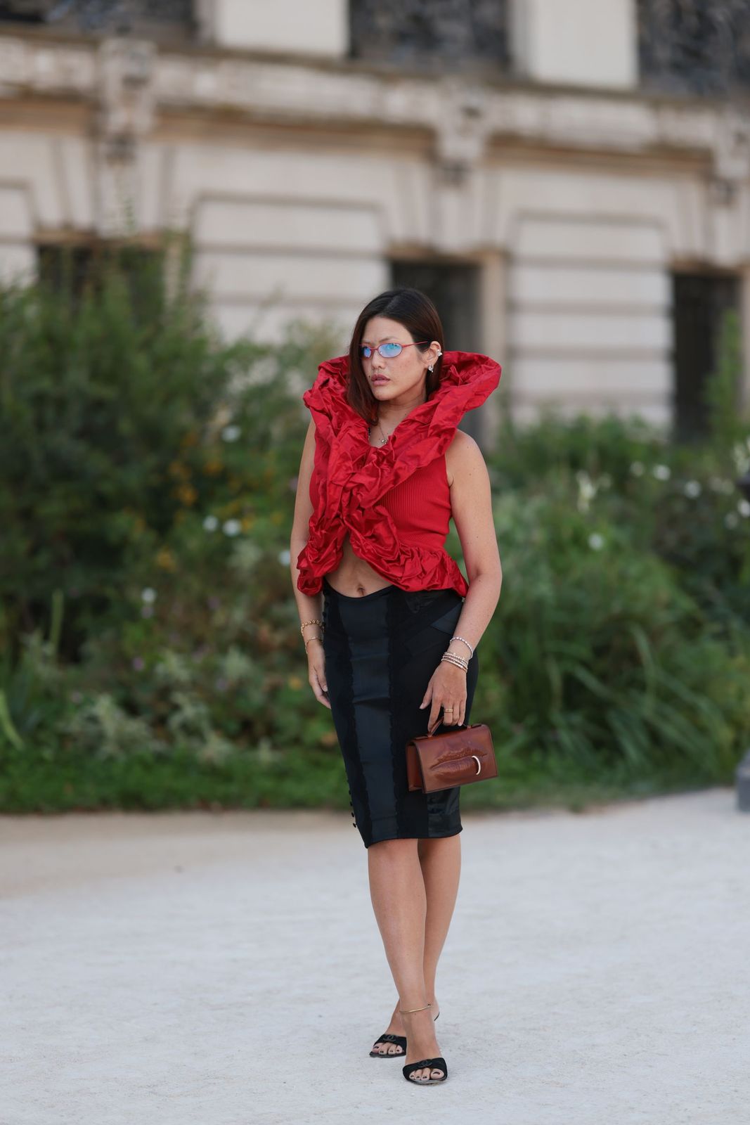 Black Pencil Skirt with Dramatic Ruffled Top Black Pencil Skirt with Dramatic Ruffled Top — Pencil Skirts