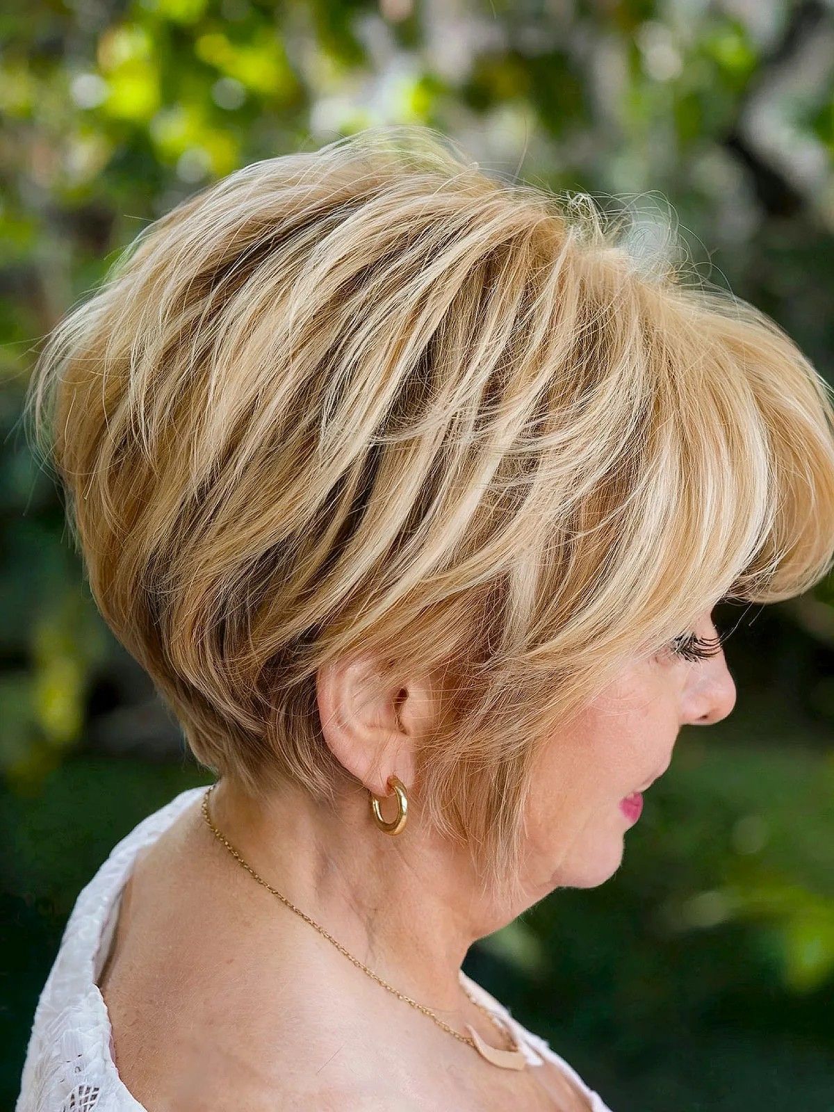 Voluminous Ash Blonde Stacked Bob