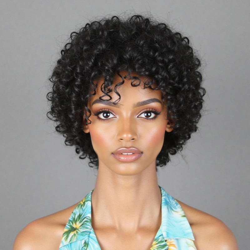 Wispy Bangs on Short Curly Pixie Wispy Bangs on Short Curly Pixie — Curly Wig Styles