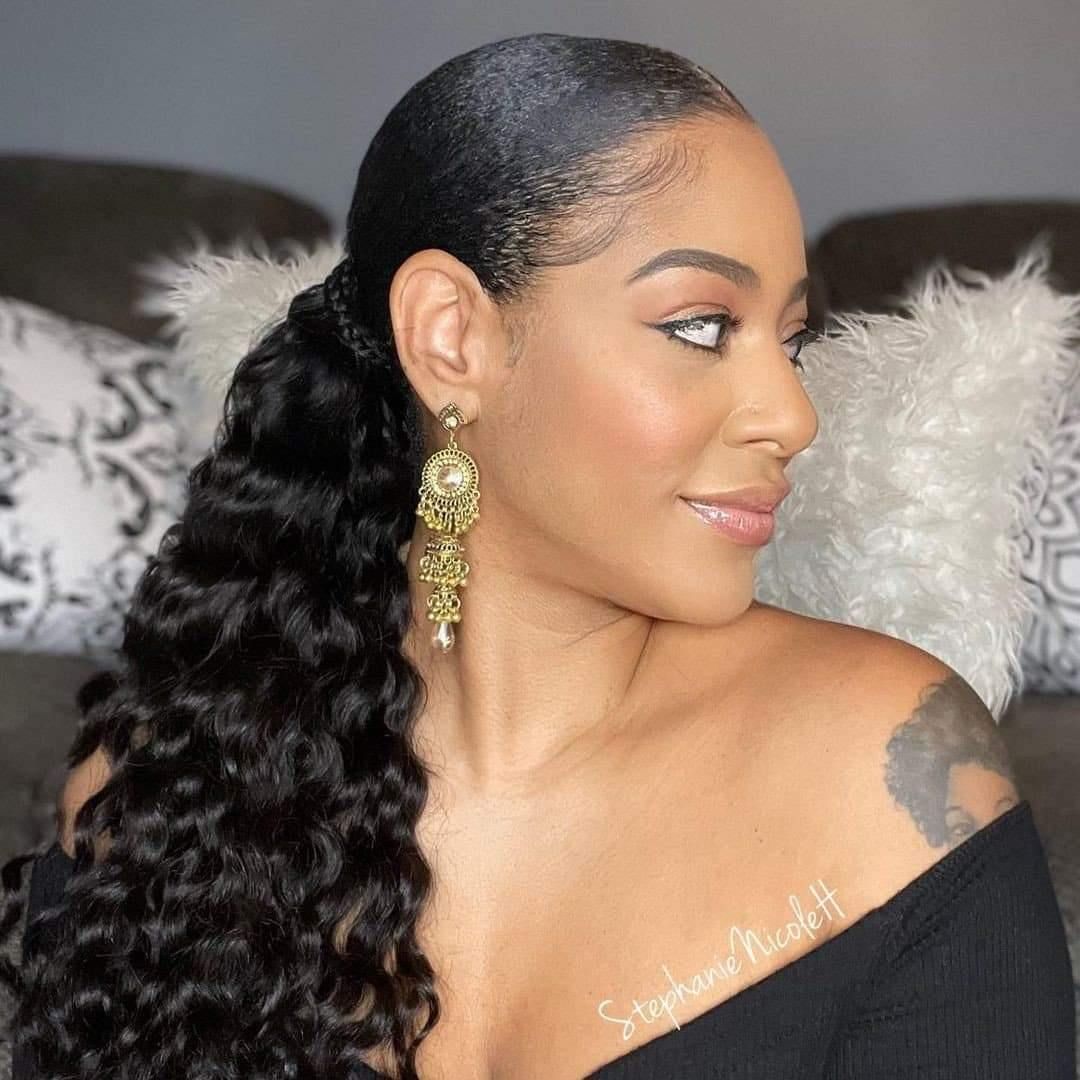 Loose Waves Mid-Back Ponytail — Natural Hair Ponytail