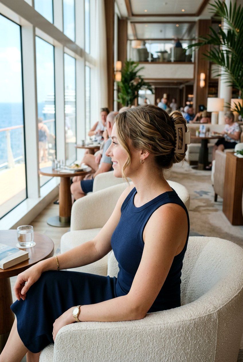 Wavy Updo with Claw Clip — Cruise Hairstyles