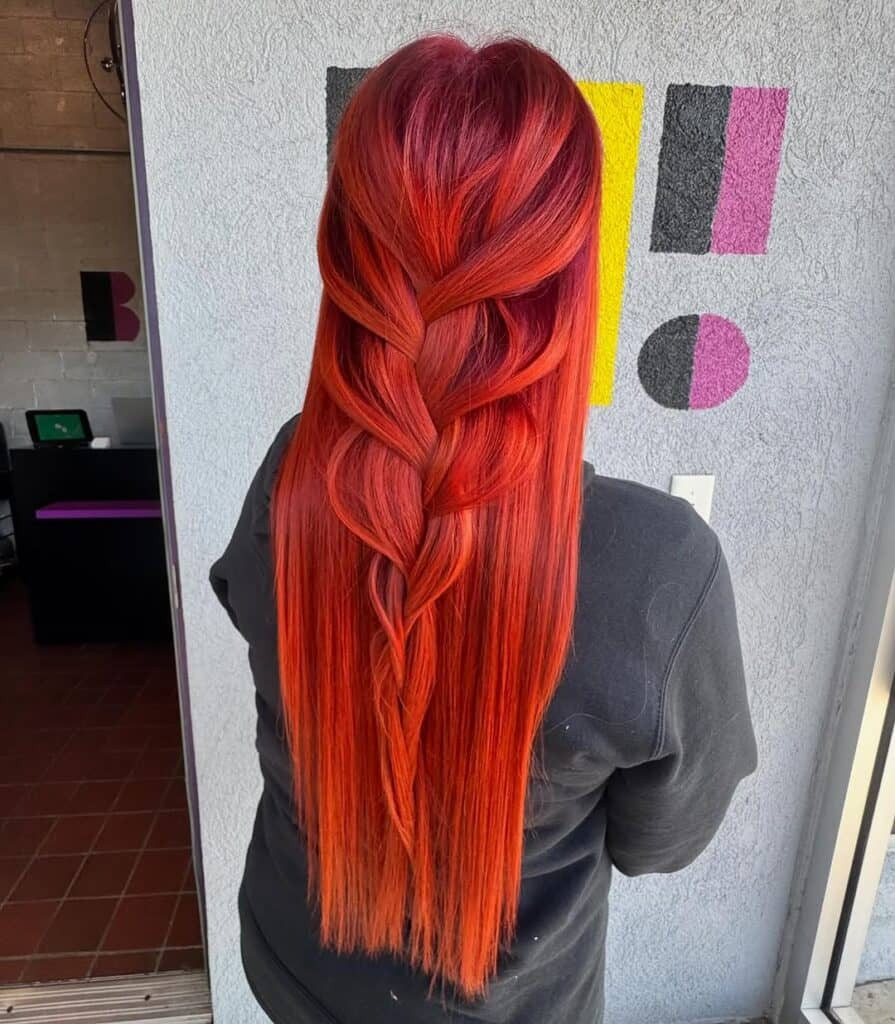 Vivid Fiery Red And Orange Visual Idea Vivid Fiery Red And Orange Visual Idea — Vivid Hair Colors