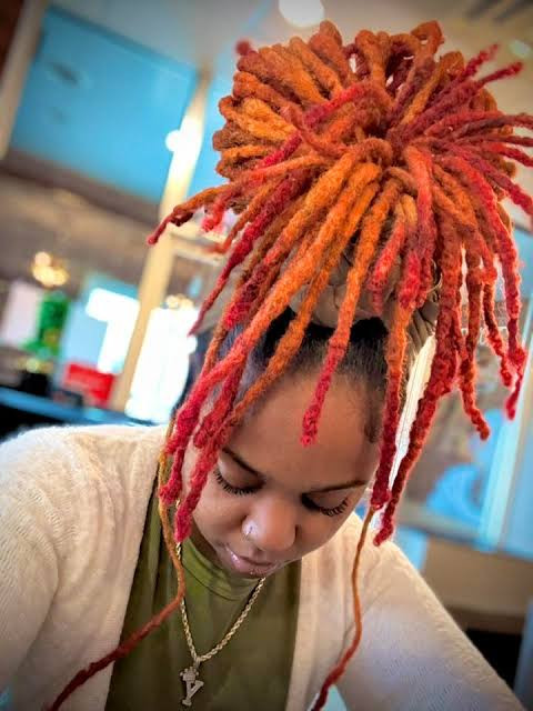 Red and Orange Gradient Locs — Loc Colors