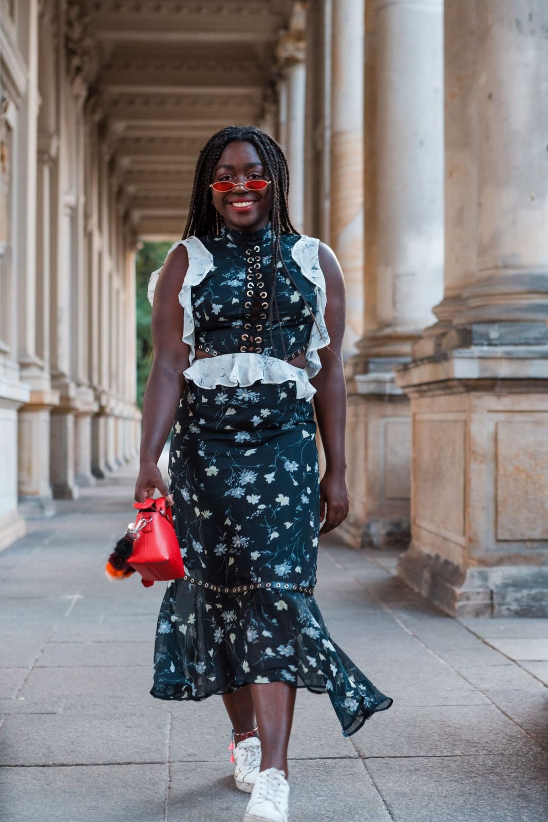 Floral Dress with Ruffles and Corset Detail Floral Dress with Ruffles and Corset Detail — Berlin Outfits