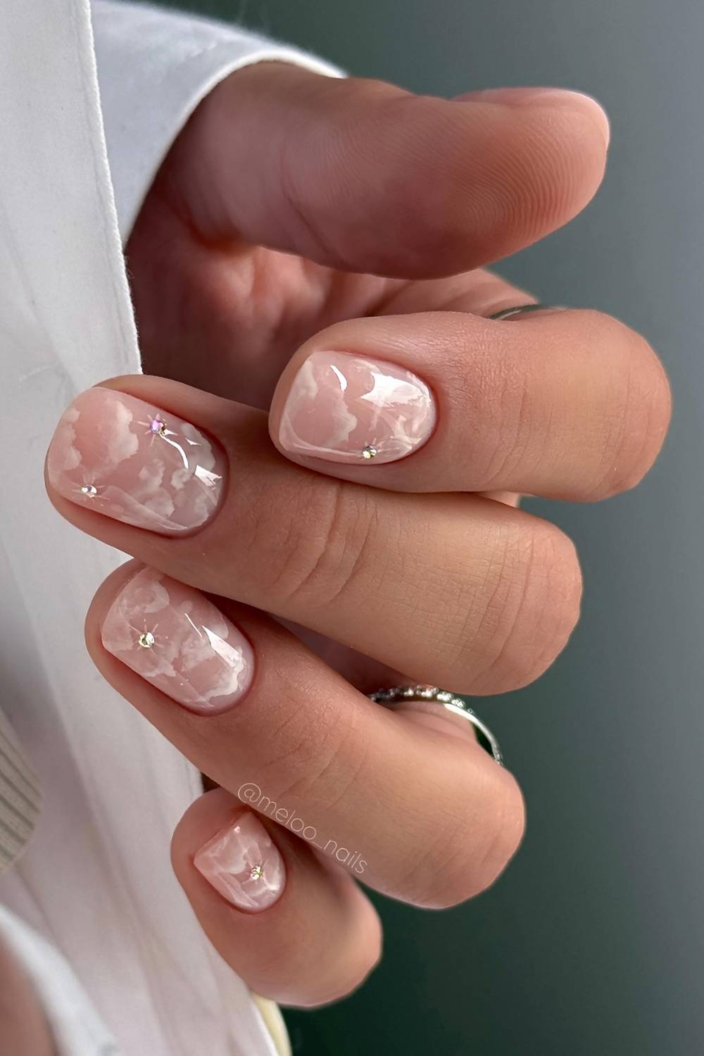 Sparkling Night Sky Cloud and Star Nails Sparkling Night Sky Cloud and Star Nails — Cloud Nails