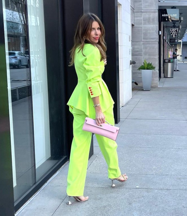 Bold Neon Yellow Peplum Suit Bold Neon Yellow Peplum Suit — Houston Outfits