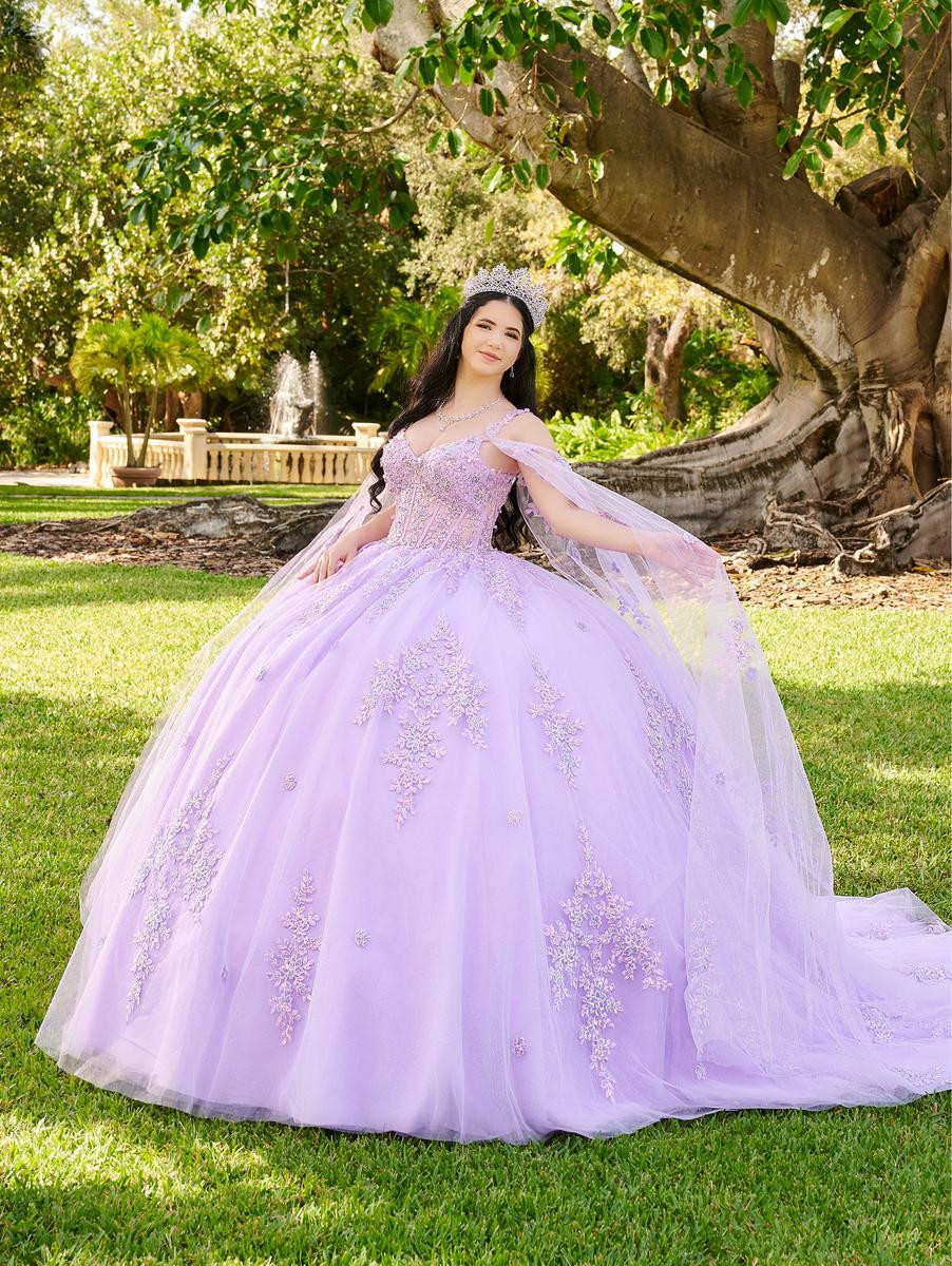Lavender Ballgown with Beaded Bodice and Lace Appliques — Quinceanera Guest Outfits