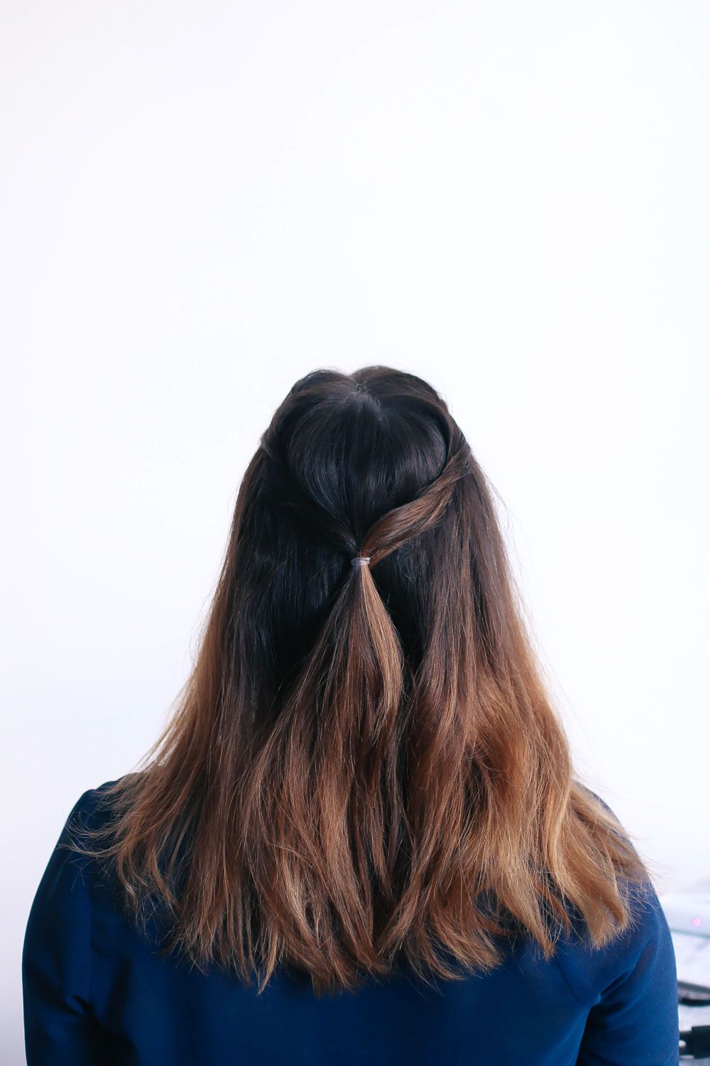Mid-Back Twisted Crown Half-Up Mid-Back Twisted Crown Half-Up — Second Day Hairstyles