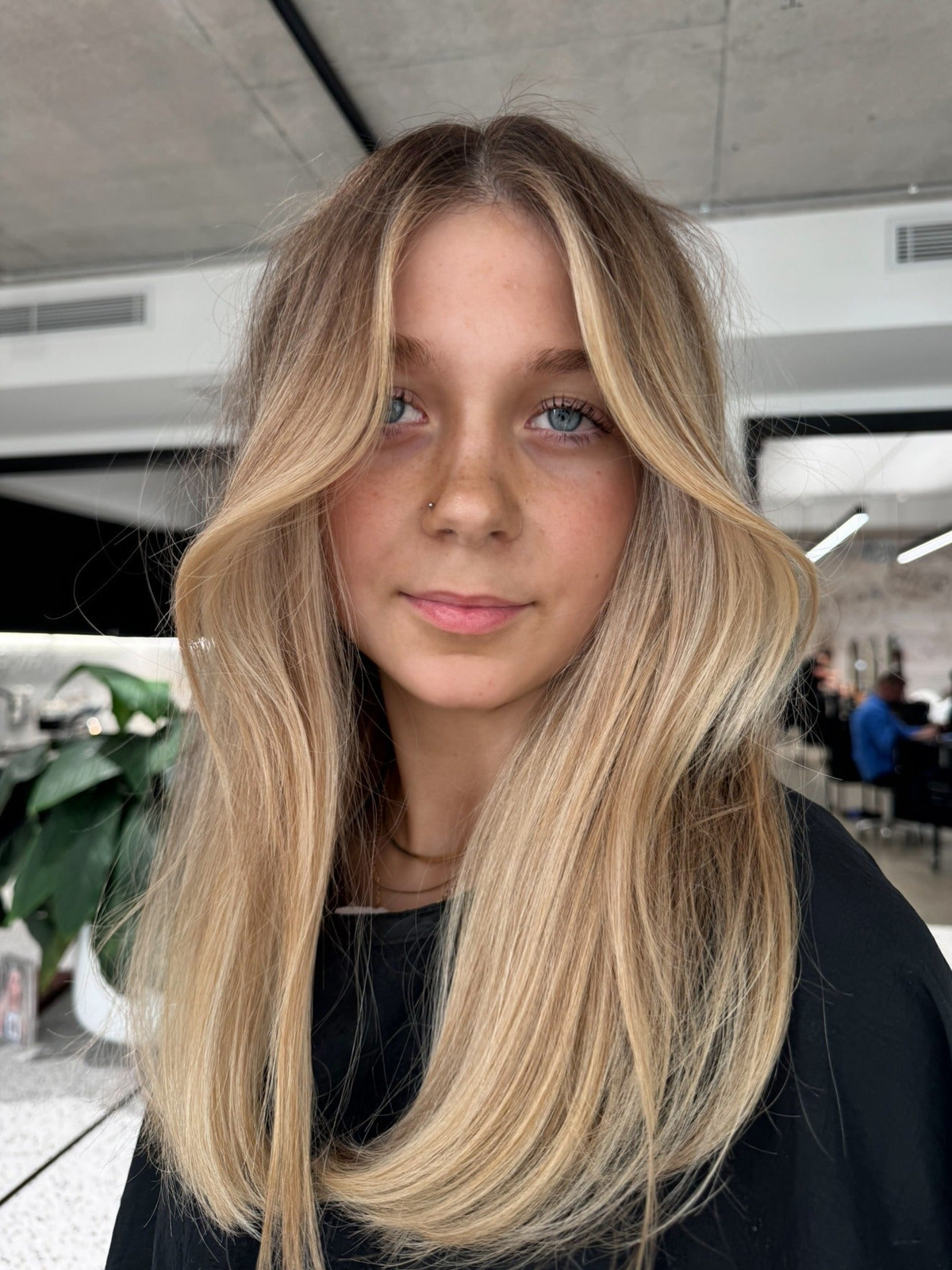 Ash Blonde Lob With Face-Framing Bangs Ash Blonde Lob With Face-Framing Bangs — Hair Color for Fair Skin Blue Eyes