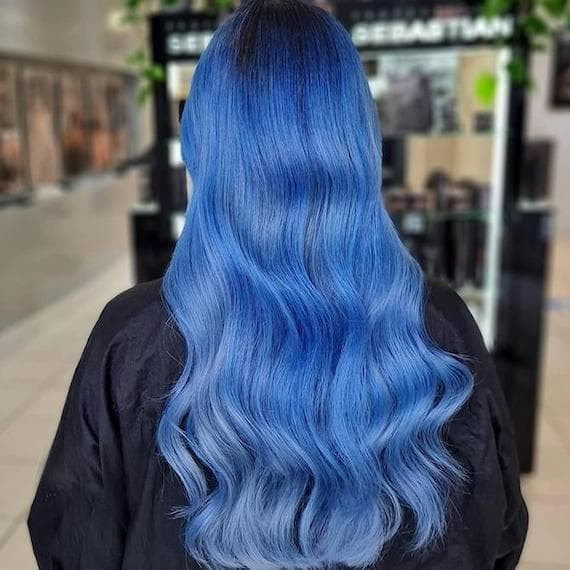 Medium Blue With Lightened Ends Medium Blue With Lightened Ends — Sky Blue Hair
