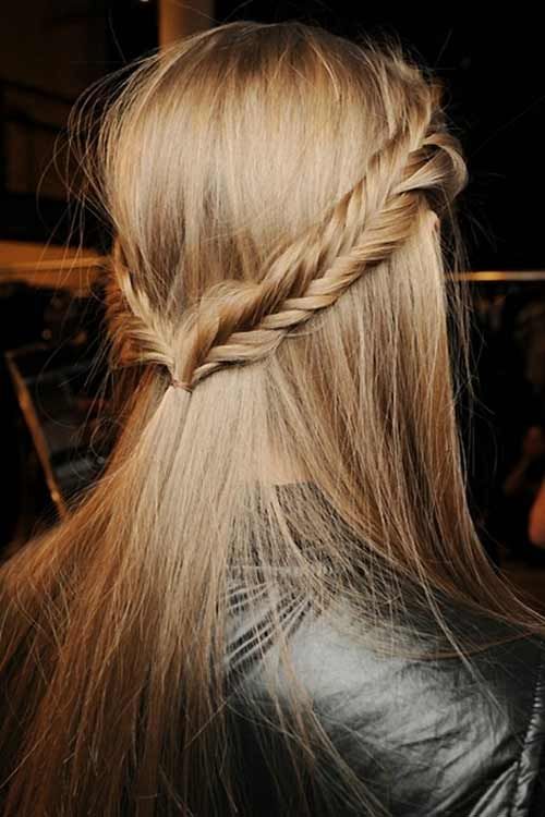 No Bangs Visual Idea — Fishtail Braid