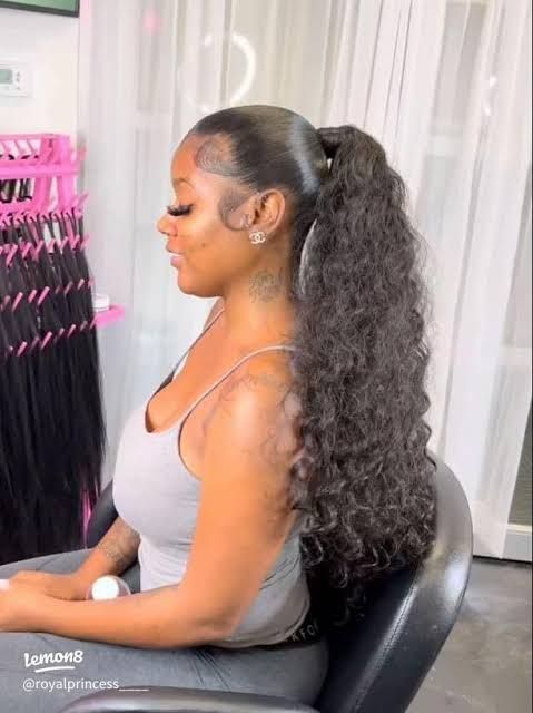 Side View Visual Idea Side View Visual Idea — Curly High Ponytail