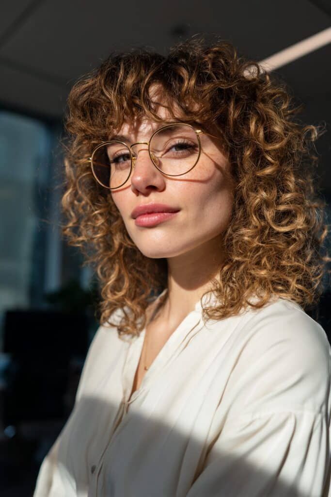 Honey Blonde Collarbone Shag — Curly Shag