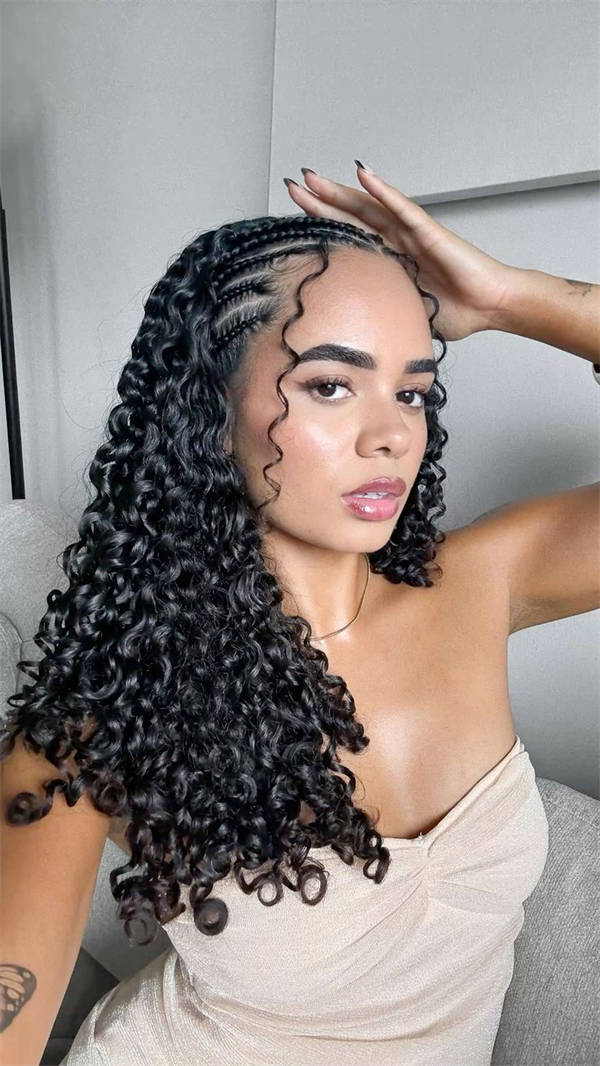 Cornrows To Loose Curls — Braids for Long Hair
