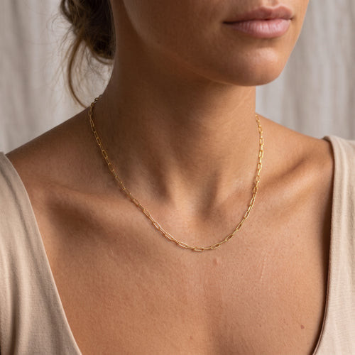 Paperclip Chain Necklace for Modern Simplicity — Dainty Gold Necklaces