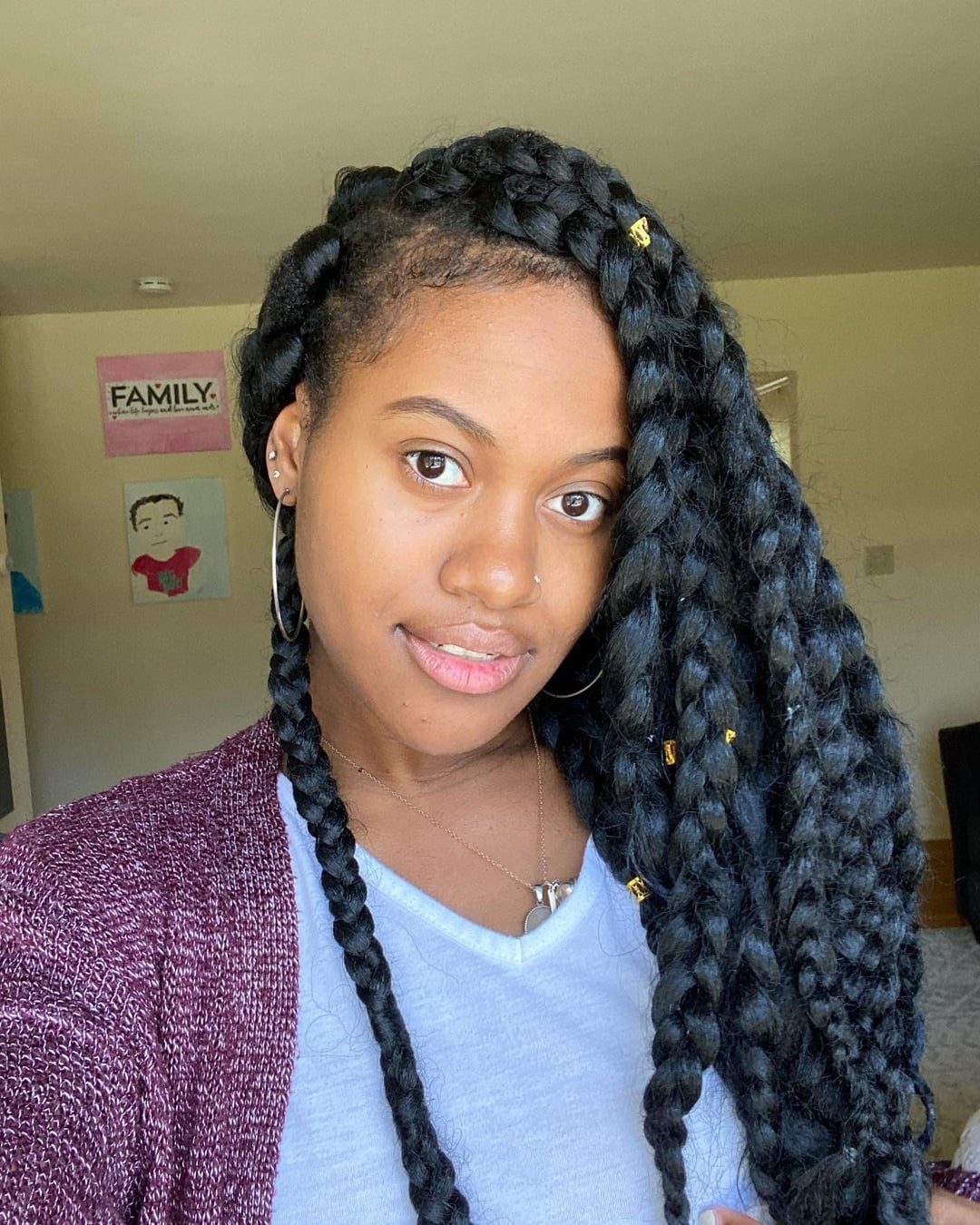 Extremely Thick Voluminous Black Braids — Jumbo Braids