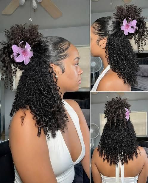 Waterfall Braid With Loose Waves — Half Up Half Down Natural Hair