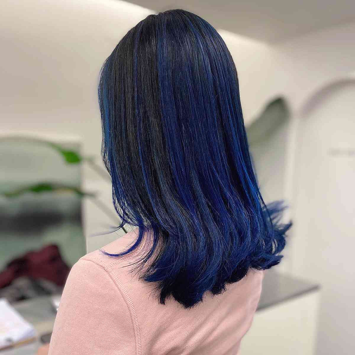 Visual Idea Visual Idea — Blue Highlights on Black Hair