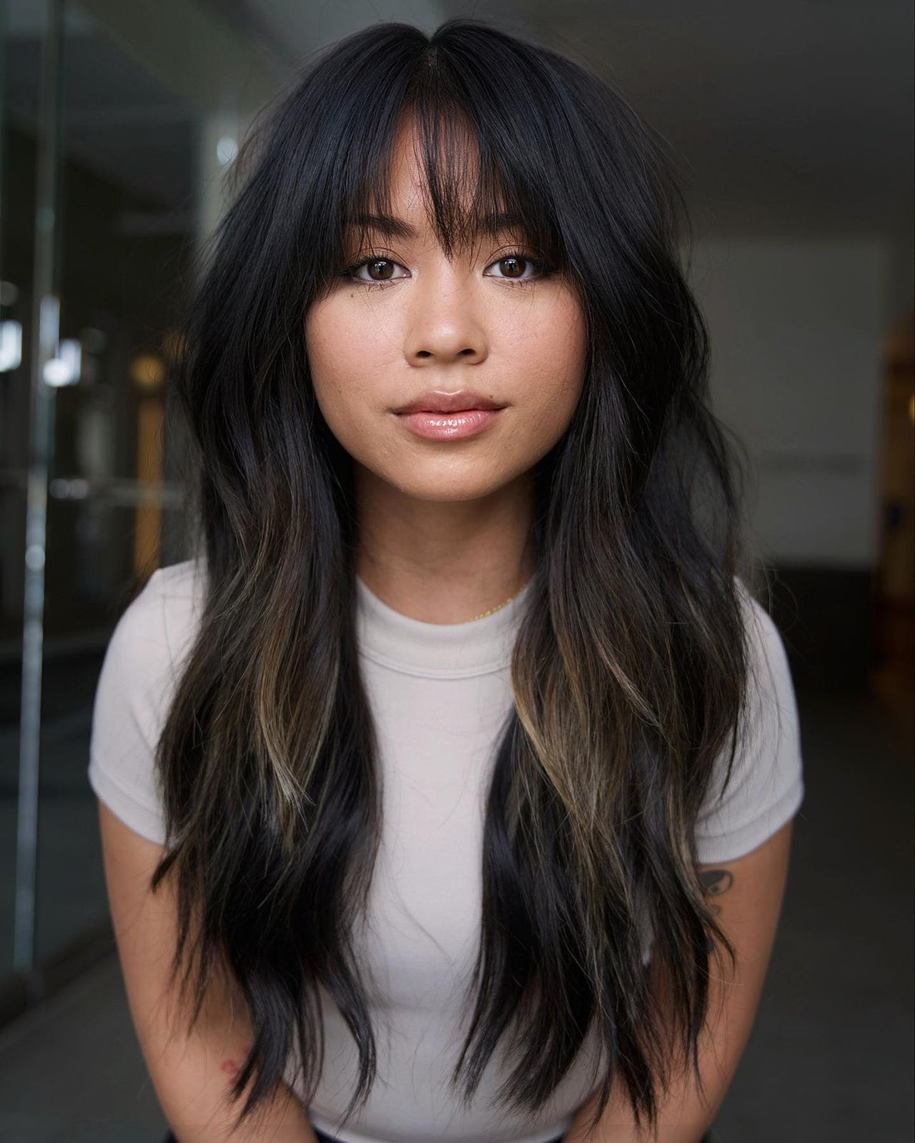Long Layered Hair With Wispy Bangs Long Layered Hair With Wispy Bangs — Haircuts with Bangs