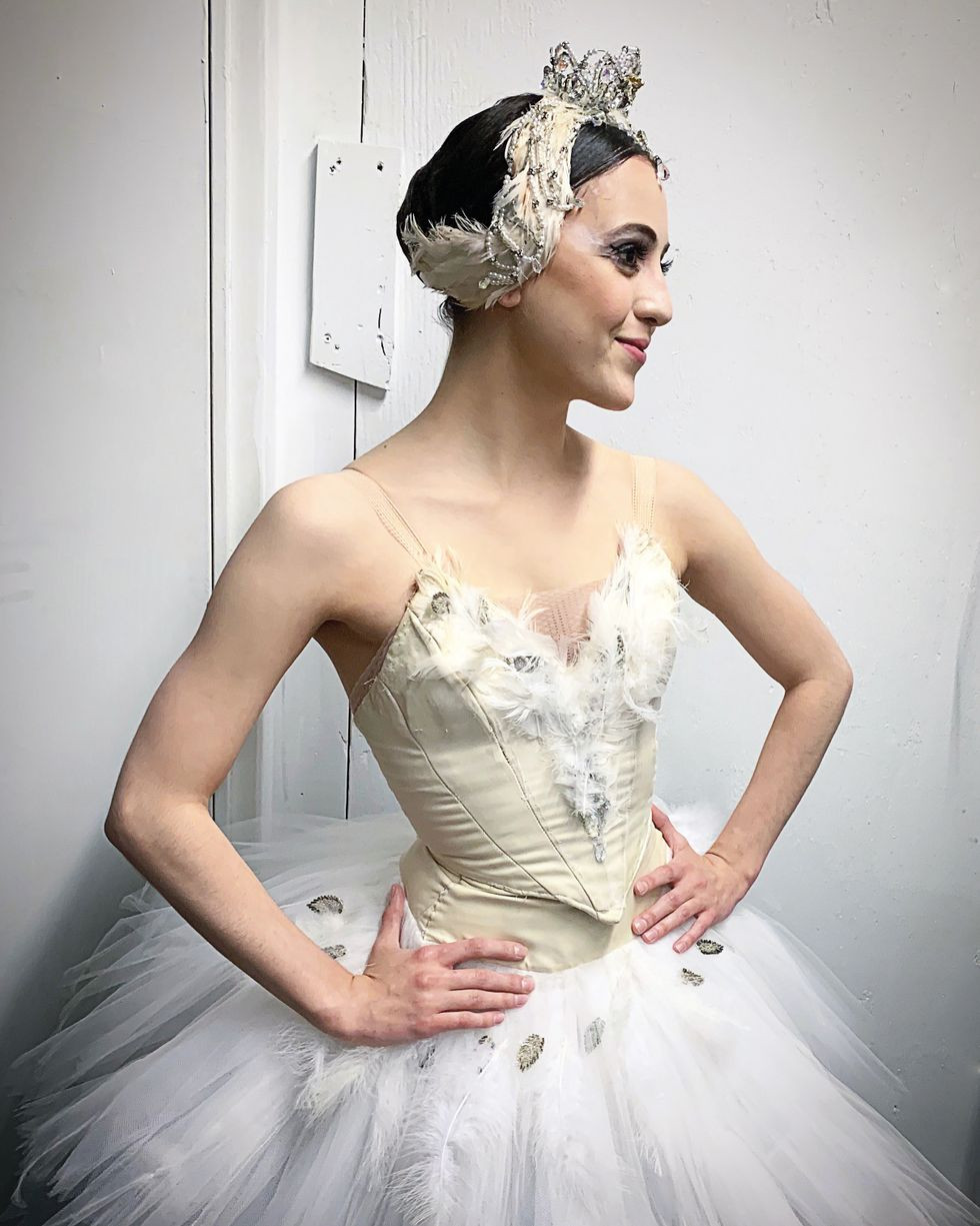 Embellished Corset Bodice with Feather Tutu Embellished Corset Bodice with Feather Tutu — Ballet Outfits