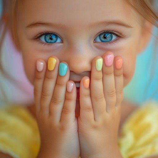 Mixed Pastel Colors Short Square — Nails for Little Girls