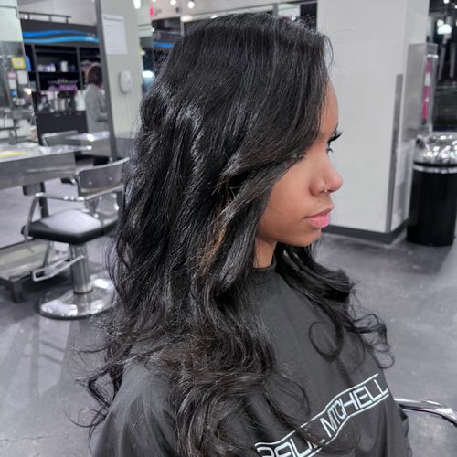 Collarbone Curls With Warm Undertones Collarbone Curls With Warm Undertones — Silk Press Curls