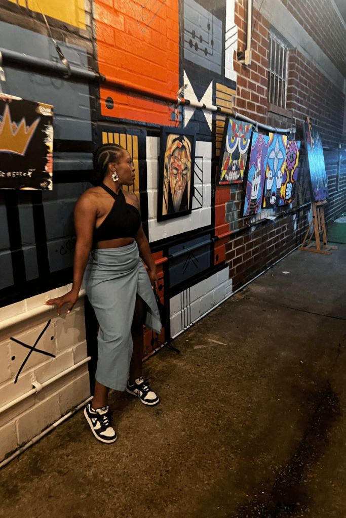Light Blue Wrap Skirt with Black and White Dunks Light Blue Wrap Skirt with Black and White Dunks — Nike Dunk Outfits