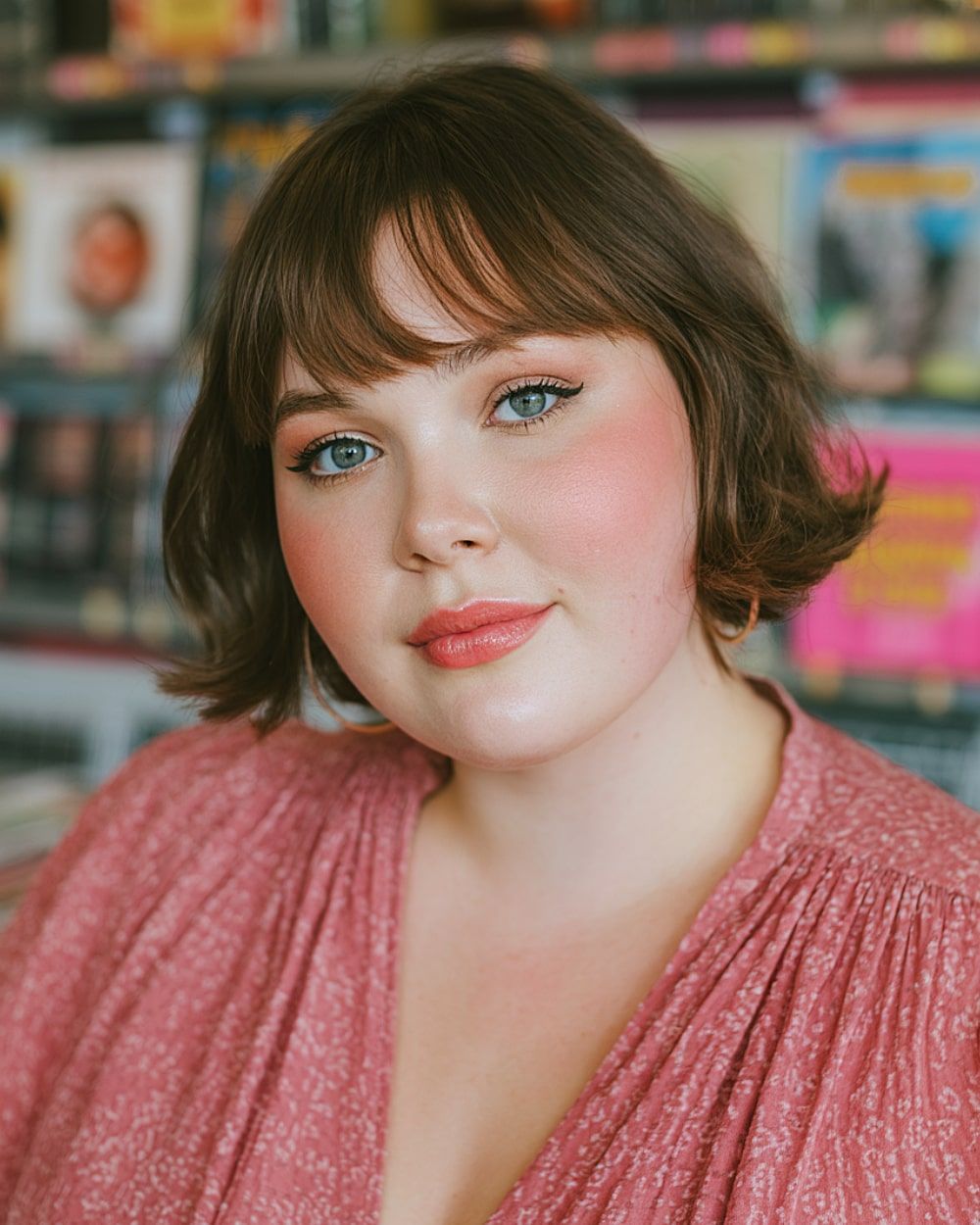 French Bob with Blunt Bangs — Bob for Round Face