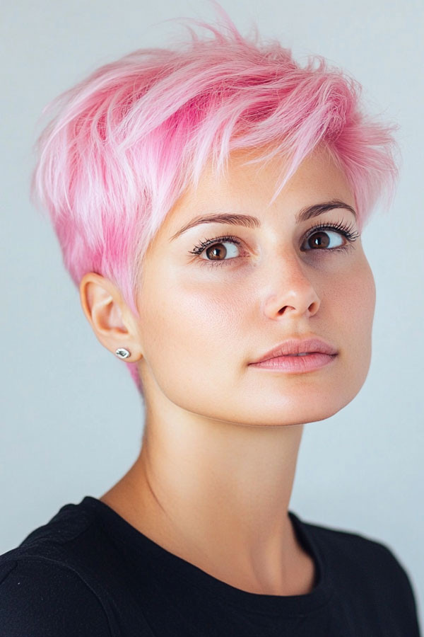 Spiky Pink Pixie — Bubblegum Pink Hair