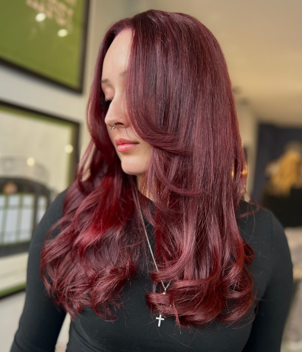 Cherry Red With Subtle Berry Tones — Cherry Red Hair