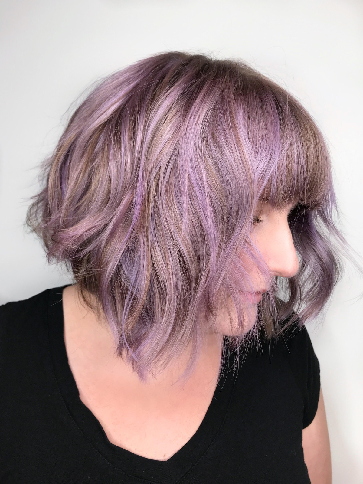 Lavender Blonde Bob Straight Fringe Lavender Blonde Bob Straight Fringe — Violet Hair