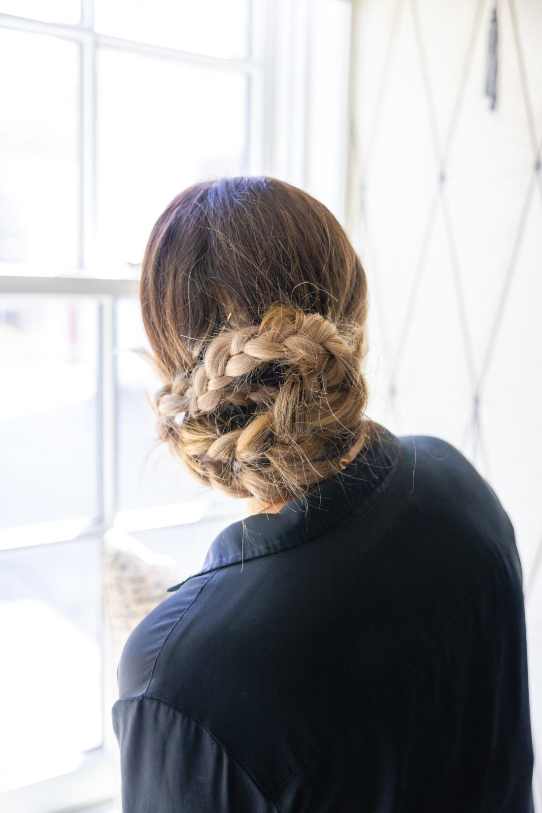 Intricate Dark Brown Braided Bun