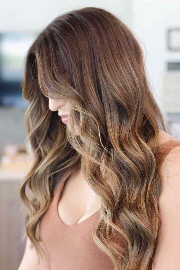 Medium Brown With Soft Balayage and Wispy Bangs Medium Brown With Soft Balayage and Wispy Bangs — Natural Hair Colors