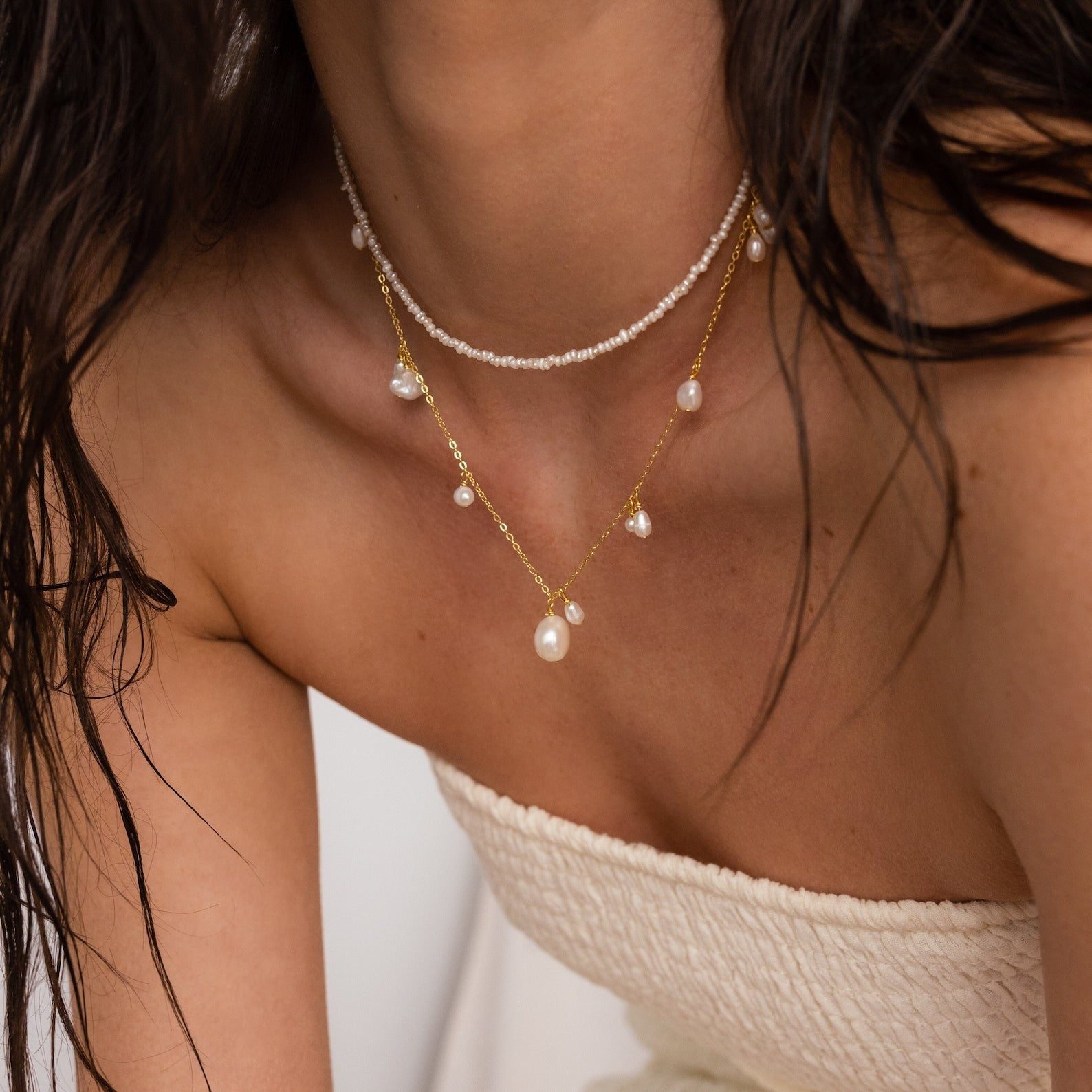 Fashion Evening Outfit Idea — Pearl Jewelry