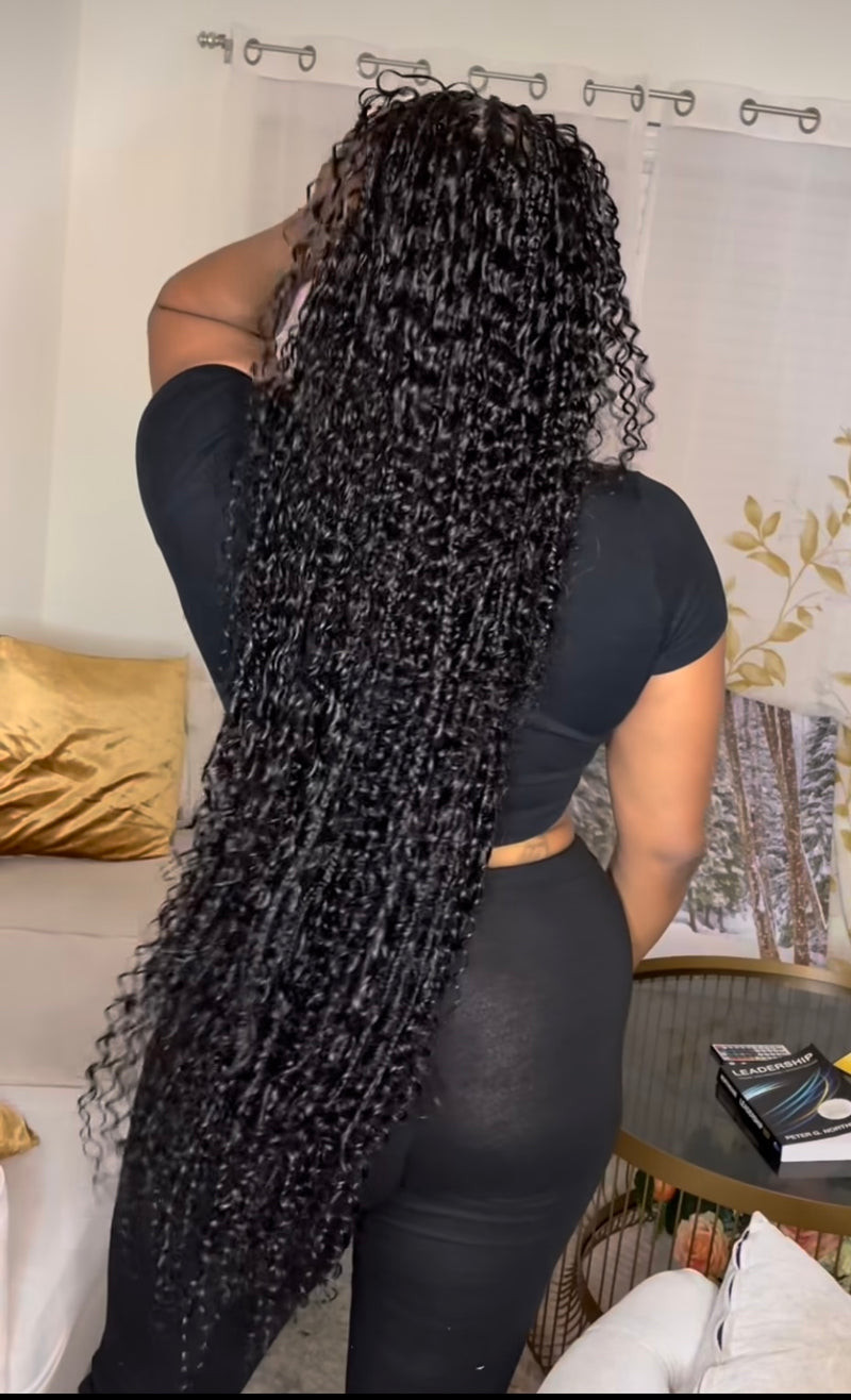 Butt-Length Knotless Braids with Dense Curly Ends — Knotless Braids with Curls