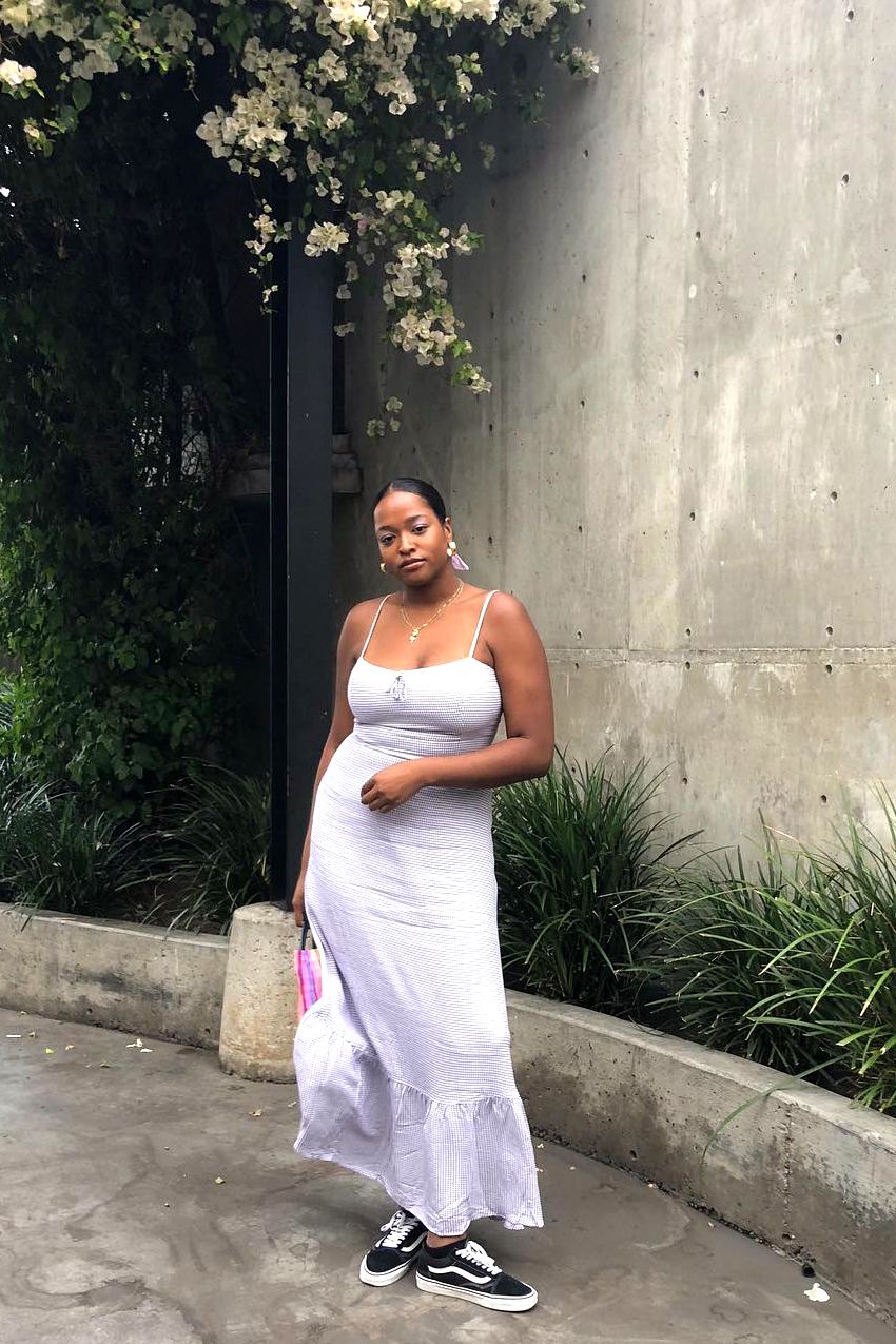 Gingham Maxi Dress with Vans for a Summery Vibe Gingham Maxi Dress with Vans for a Summery Vibe — Vans Outfits