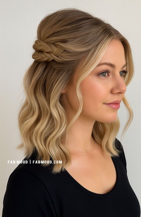 Honey Blonde With Subtle Highlights Visual Idea — Prom Hairstyles for Medium Hair