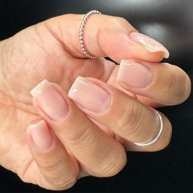 Medium Square Glossy Sheer Nude — Realtor Nails