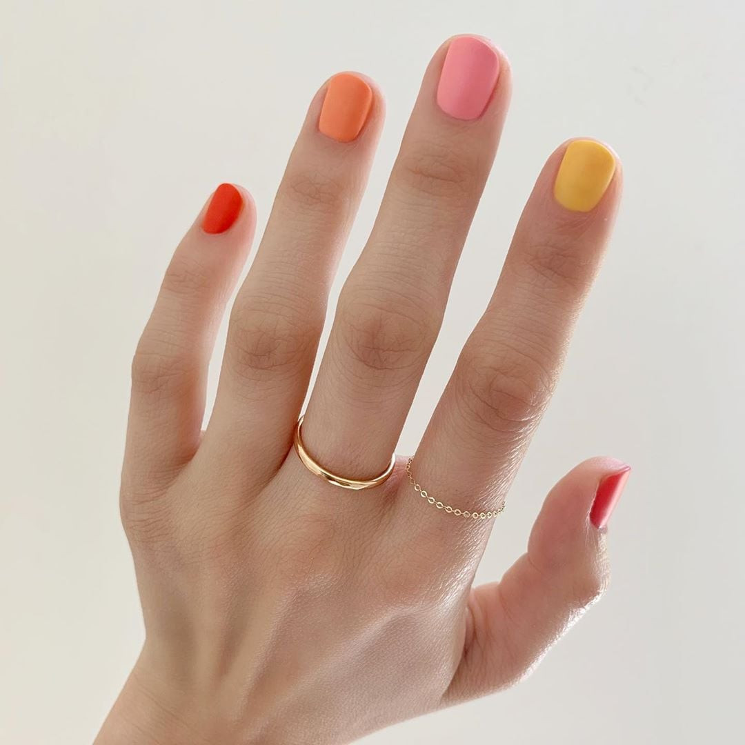 Bright Solid Color Square Nails Bright Solid Color Square Nails — Skittle Nails