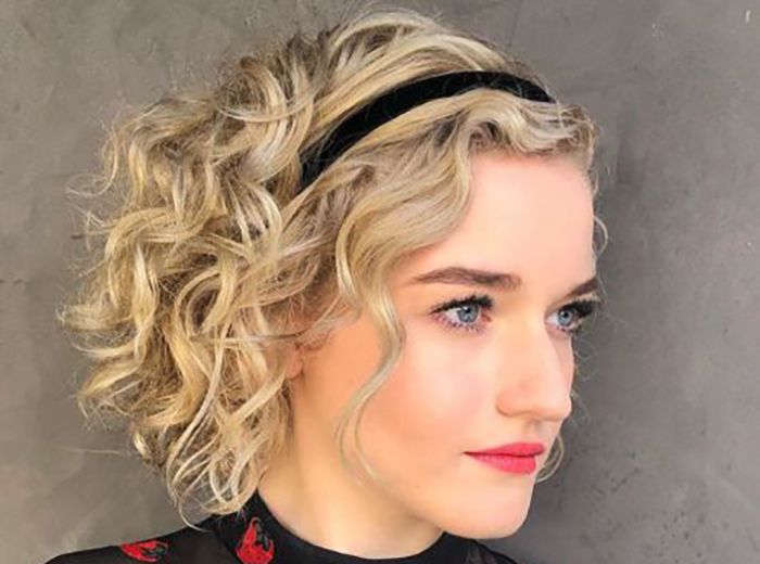Blonde Curly Bob Polished Curls — Short Curly Haircuts