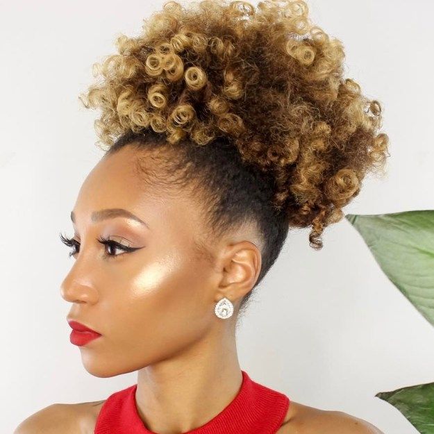 Blonde Coils High Puff — Puff Ponytail