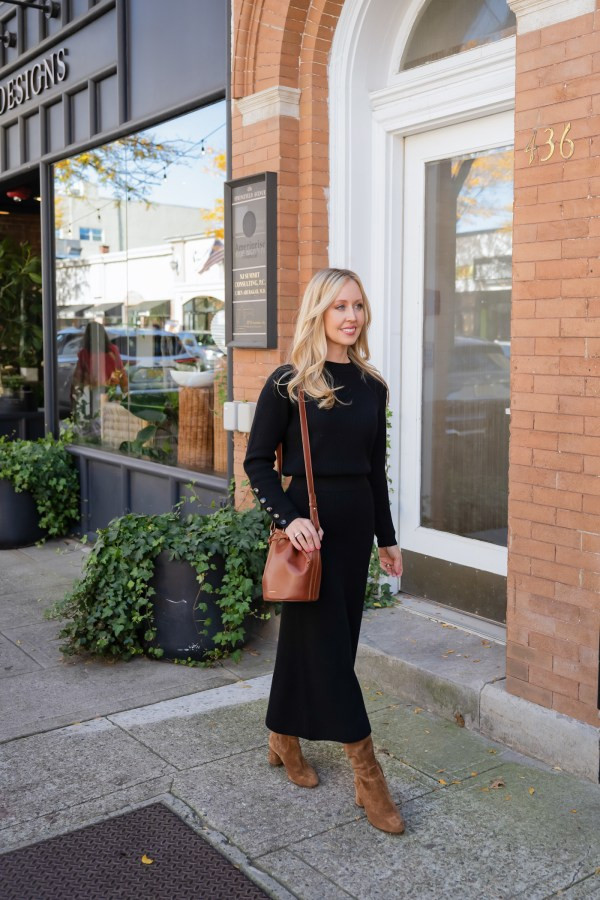 Chic Black Knit Midi Dress for Autumn Chic Black Knit Midi Dress for Autumn — Dresses for Women Over 40
