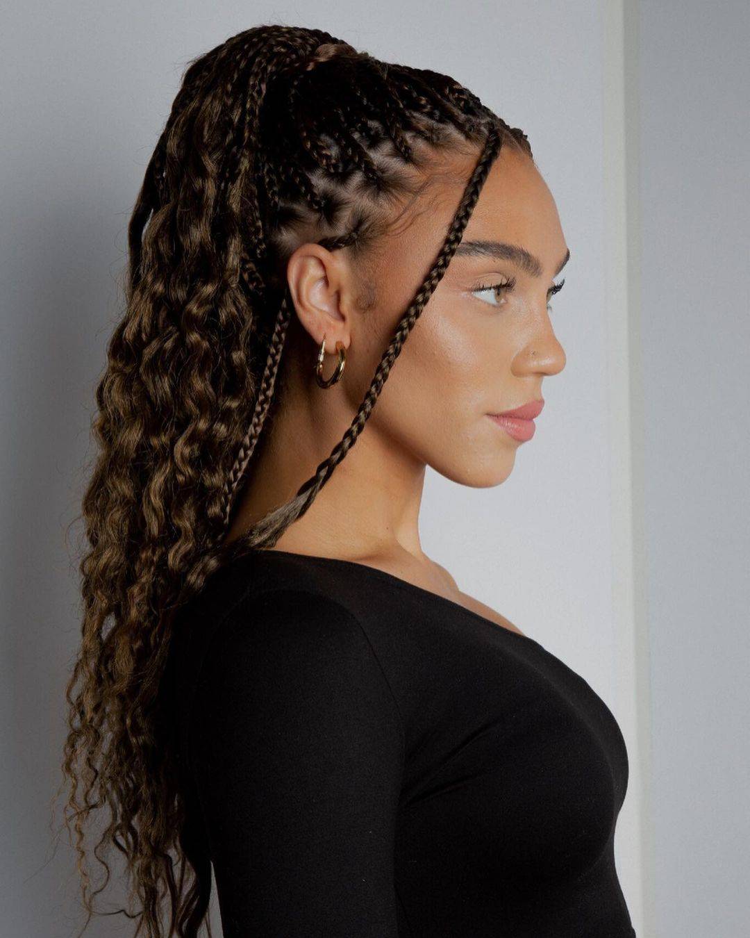 Mixed Braids And Waves Ponytail — Braided Ponytail