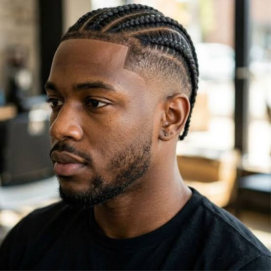 Braids Reach Shoulder Length Faded Sides Visual Idea — Mid Taper Fade